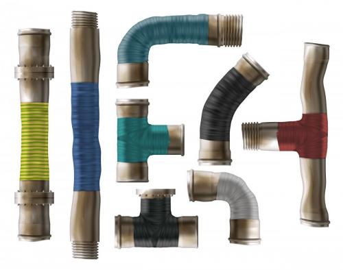 Water pipes rolled repair type realistic vector